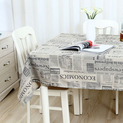 英伦报纸复古棉麻桌布清新简欧花边布艺拍照背景茶几餐桌台布